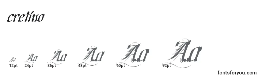 Размеры шрифта Cretino (124188)