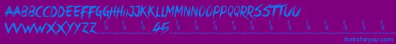 Crimes Times Six-Schriftart – Blaue Schriften auf violettem Hintergrund