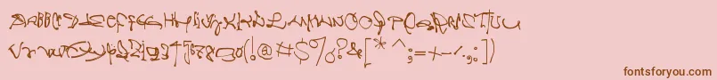 Crazywritten Font – Brown Fonts on Pink Background