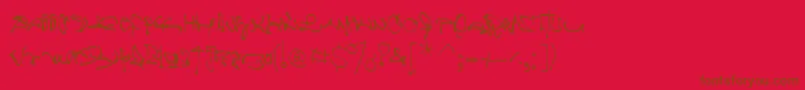 Crazywritten Font – Brown Fonts on Red Background