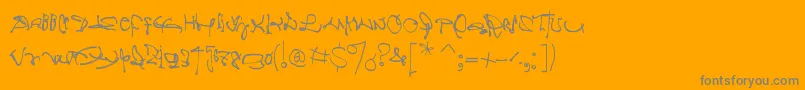 Crazywritten Font – Gray Fonts on Orange Background