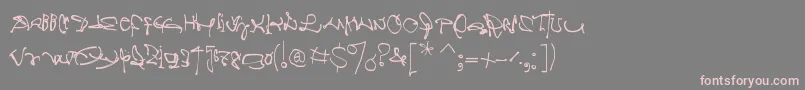 Crazywritten Font – Pink Fonts on Gray Background