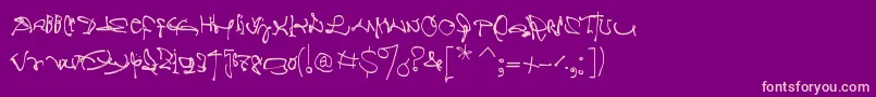 Crazywritten Font – Pink Fonts on Purple Background