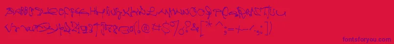 Crazywritten Font – Purple Fonts on Red Background