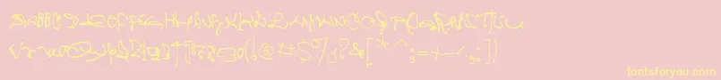 Crazywritten Font – Yellow Fonts on Pink Background