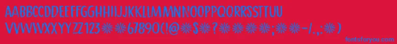 フォントCrimson Skyline DEMO – 赤い背景に青い文字