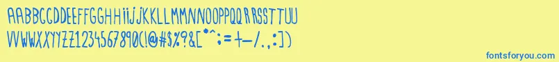 Cristobal-Schriftart – Blaue Schriften auf gelbem Hintergrund
