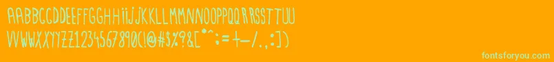 Cristobal-Schriftart – Grüne Schriften auf orangefarbenem Hintergrund