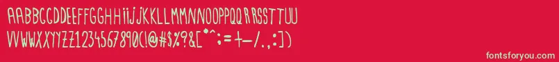 フォントCristobal – 赤い背景に緑の文字