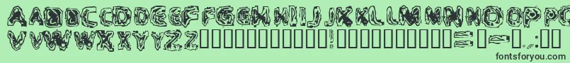 フォントCRITM    – 緑の背景に黒い文字