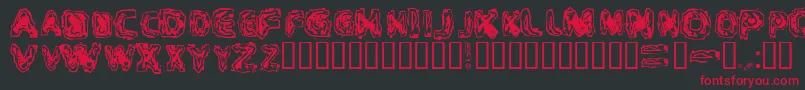 フォントCRITM    – 黒い背景に赤い文字