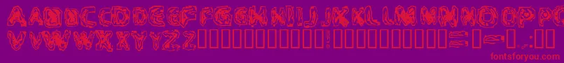 フォントCRITM    – 紫の背景に赤い文字