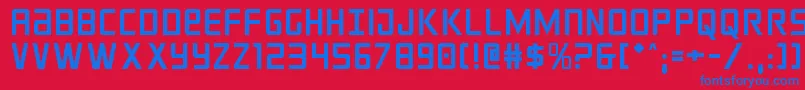 フォントcrixus – 赤い背景に青い文字