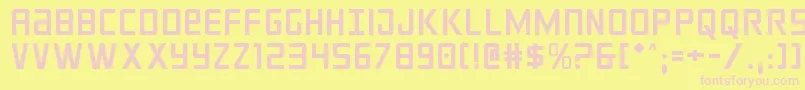 crixus-fontti – vaaleanpunaiset fontit keltaisella taustalla