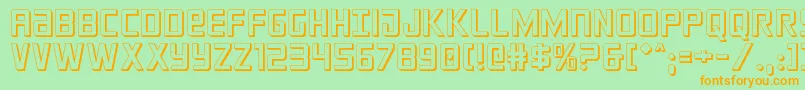 crixus3d-Schriftart – Orangefarbene Schriften auf grünem Hintergrund
