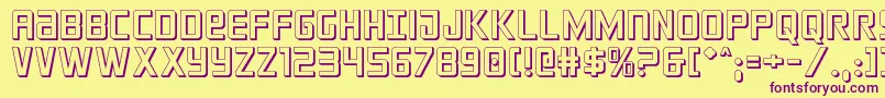 crixus3d-Schriftart – Violette Schriften auf gelbem Hintergrund