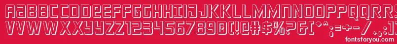 crixus3d-Schriftart – Weiße Schriften auf rotem Hintergrund