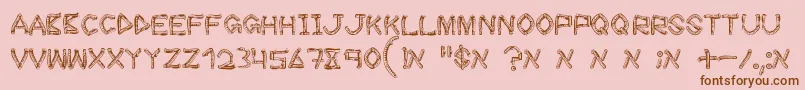 WoodSticks Font – Brown Fonts on Pink Background