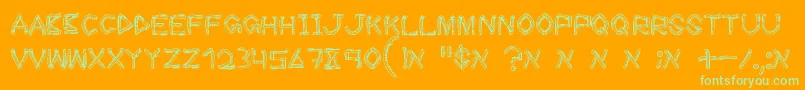 Шрифт WoodSticks – зелёные шрифты на оранжевом фоне