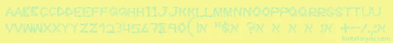 WoodSticks Font – Green Fonts on Yellow Background