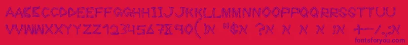 WoodSticks Font – Purple Fonts on Red Background