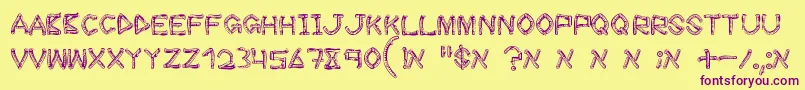 WoodSticks Font – Purple Fonts on Yellow Background