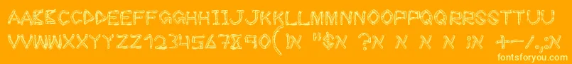 Czcionka WoodSticks – żółte czcionki na pomarańczowym tle