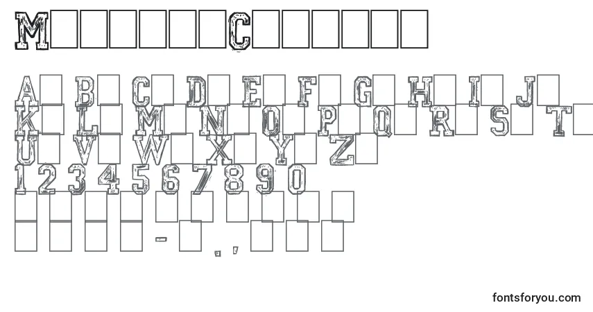 A fonte MickeysCollege – alfabeto, números, caracteres especiais