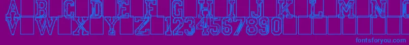 フォントMickeysCollege – 紫色の背景に青い文字