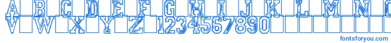 Шрифт MickeysCollege – синие шрифты на белом фоне
