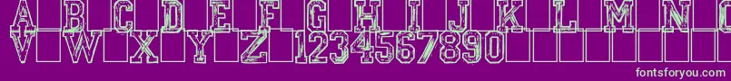 MickeysCollege Font – Green Fonts on Purple Background