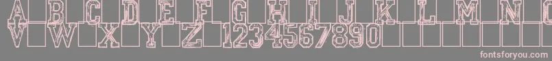 Шрифт MickeysCollege – розовые шрифты на сером фоне
