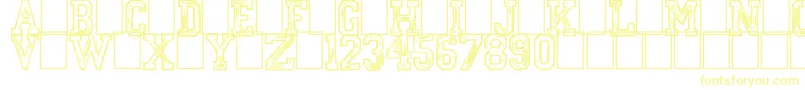 Шрифт MickeysCollege – жёлтые шрифты на белом фоне