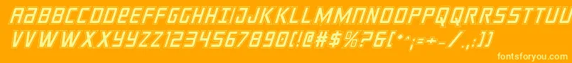 フォントcrixusacadital – オレンジの背景に黄色の文字