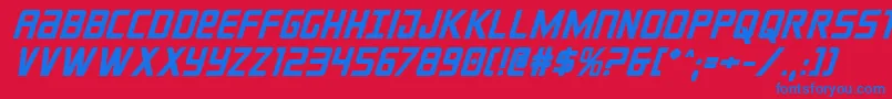 crixusboldital Font – Blue Fonts on Red Background