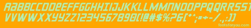 Fonte crixusboldital – fontes verdes em um fundo laranja