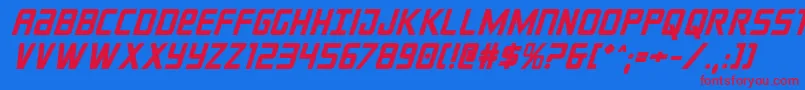 crixusboldital Font – Red Fonts on Blue Background