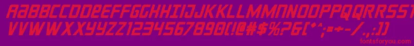 crixusboldital-fontti – punaiset fontit violetilla taustalla