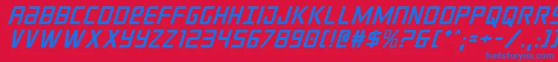 crixusital Font – Blue Fonts on Red Background