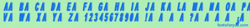 Dpopper1 Font – Blue Fonts on Green Background