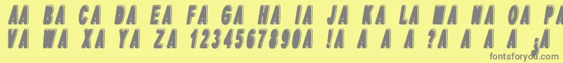 フォントDpopper1 – 黄色の背景に灰色の文字