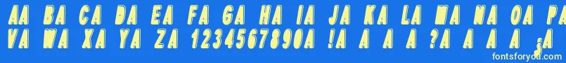 Dpopper1 Font – Yellow Fonts on Blue Background