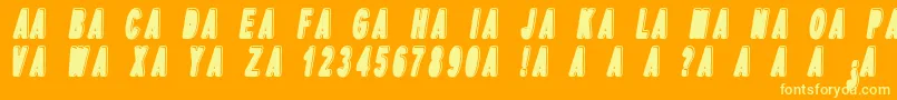 Dpopper1-Schriftart – Gelbe Schriften auf orangefarbenem Hintergrund