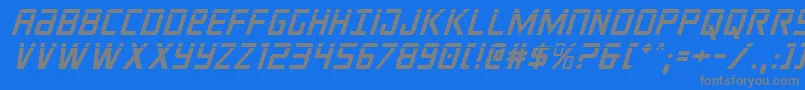 フォントcrixuslaserital – 青い背景に灰色の文字