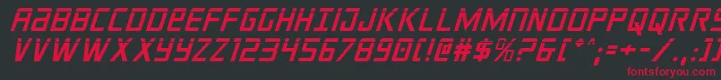 フォントcrixuslaserital – 黒い背景に赤い文字
