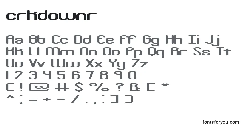 Шрифт Crkdownr (124212) – алфавит, цифры, специальные символы