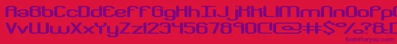 crkdownr-Schriftart – Violette Schriften auf rotem Hintergrund