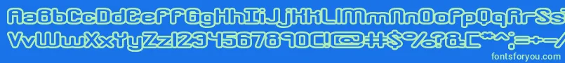 フォントcrkdwno1 – 青い背景に緑のフォント