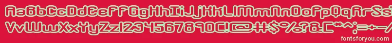 フォントcrkdwno1 – 赤い背景に緑の文字