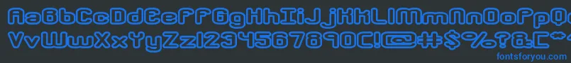 crkdwno2 Font – Blue Fonts on Black Background